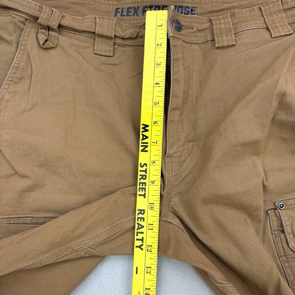 Duluth Pants Mens 38x31 Brown Flex Fire Hose Cargo Pockets Canvas Utility Work - Picture 13 of 15